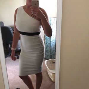 White and black dress